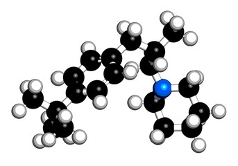 Canvas Print - Fenpropidin fungicide molecule.