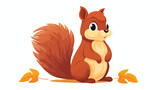 Fototapeta Dinusie - Cute squirrel with a nut illustration perfect for a