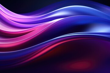 Canvas Print - Vibrant Neon Flux: Blue and Purple Abstract Swirl Background