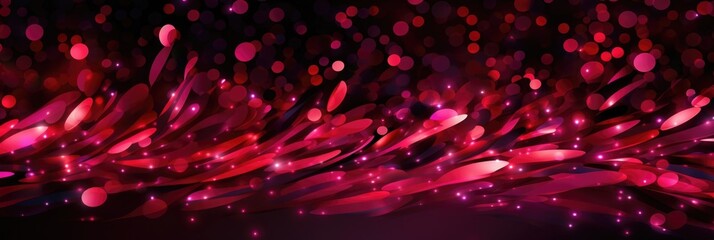 Wall Mural - Glowing Red Neon Lines on a Black Backdrop
