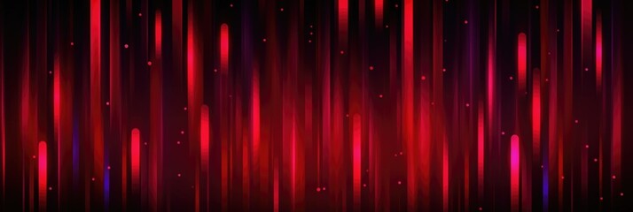 Wall Mural - Glowing Red Neon Lines on a Black Backdrop