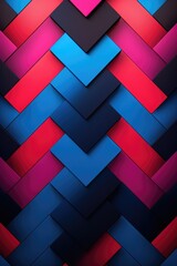 Poster - Vibrant Geometric Abstract Background with Pink and Blue Shapes