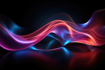 Wall Mural - Abstract Linear Wave in Vivid Pink, Purple, and Blue