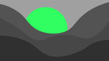 Minimalist Green Sunset Wallpaper 4k