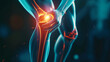 human being indicating kneecap pain medical imagery 3d illustration