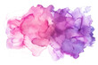 Pink and purple watercolor blotch pattern on white background.