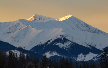 Canvas Print - View at Western Tatra Mountains at winter