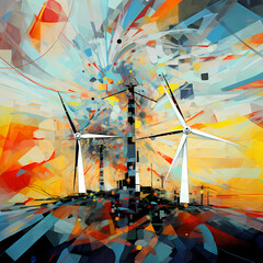 Canvas Print - Abstract representation of renewable energy. 