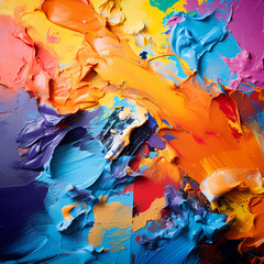 Wall Mural - Close-up of an artists palette with vibrant paint