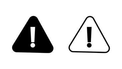 Exclamation danger sign. attention sign icon set. Hazard warning attention sign