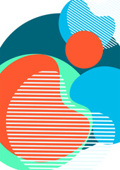 Poster - Geometric abstract background. Design of lines and round shapes. Trendy business template for wallpaper, banner, background or landing. Vector