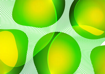 Aufkleber - Set of colorful geometric rounded shapes and lines. Abstract backgrounds for wallpaper, business cards, cover, poster, banner, brochure, header, website. Vector