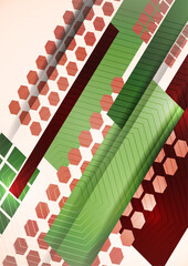 Poster - Modern overlaps of dynamic geometric shapes. Cover for cover, wallpaper, poster, banner, website, flyer. Vector