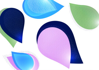 Poster - Abstract colored dynamic figures. Drop-shaped petals. Beautiful shapes and colors. Template for your design. Vector