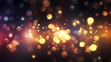 Abstract golden bokeh light effect background