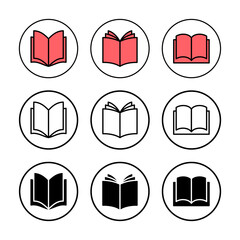 Wall Mural - Book icon vector illustration. open book sign and symbol. ebook icon