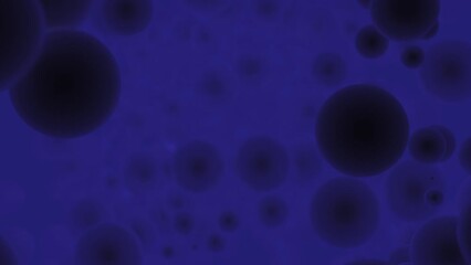 Poster - Abstract blue bubbles motion background. Design. Floating abstract blue spherical objects.