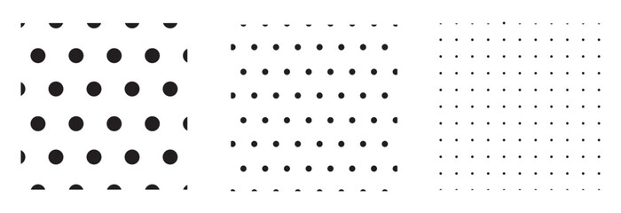 Poster - set polka dots seamless vector pattern. simplae background for web or print. abstract surfece. 3 sea