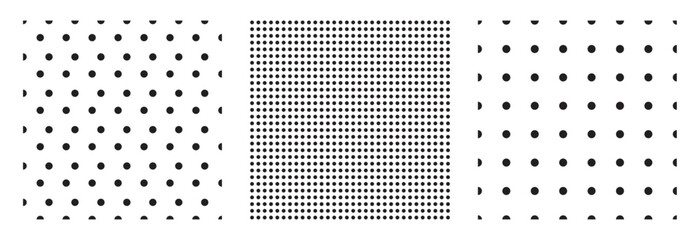 Poster - set polka dots seamless vector pattern. simplae background for web or print. abstract surfece. 3 sea