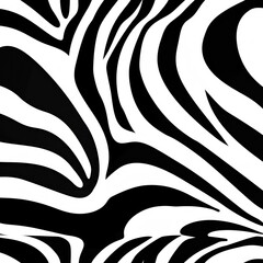 Abstract graphic of a zebra-stripe pattern in a stark black and white contrast with wavy lines