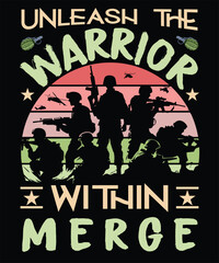 Warrior Legacy: Vintage Badge Tribute - Best T-Shirt Design for Army Veterans