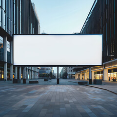 A big digital screen for outdoor media with a blank advertising mockup in an urban city