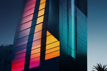 Wall Mural - abstract neon building shadow background