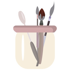 Poster - Paintbrush Holder Illustration