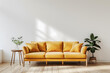Modern Interior Design with Yellow Sofa and Decorative Plants