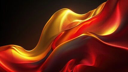 The abstract picture of the two colours of red and gold colours that has been created form of the waving shiny smooth satin fabric that curved and bend around in this beauty abstract picture. AIGX01.