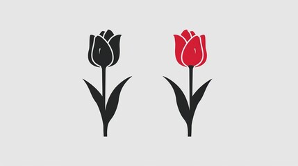 Wall Mural - Modern illustration of a tulip, a simple flower symbol