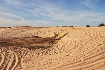 Wall Mural - Dunes close Lake rose, The finish of Paris Dakar rally, Senegal