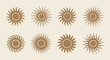Sun Decorative Elements, Sun Modern Geometric Shape, Graphic icons vector illustration