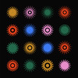 Sun modern geometric shape, Sun decorative elements, Graphic icons Vector illustration