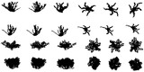 Fototapeta Lawenda - Set Of Silhouette Shapes - Flowers and Leaves Shapes Silhouette Vector EPS10