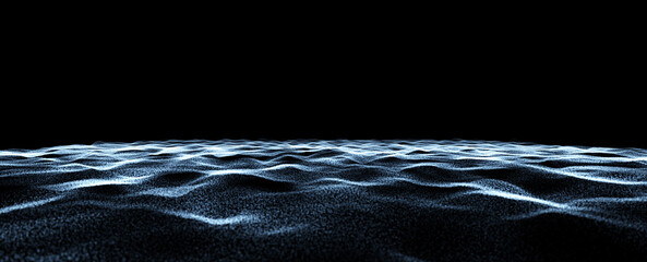 Wall Mural - abstract seascape with dotted waves illustration background.