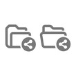 Share file or folder vector icon. Simple line and glyph symbol.