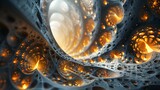 Fototapeta Przestrzenne - Abstract Fractal Structure , To provide a high-quality, visually stunning and abstract image of a fractal structure