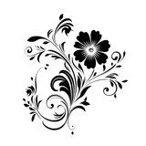 Fototapeta  - black and white floral background