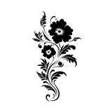 Fototapeta Pokój dzieciecy - black and white floral ornament