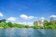 beautiful sunny spring day on the lake in Ingolstadt