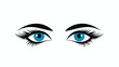 Mascara icon flat. Simple blue pictogram on white background