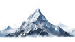 A mountain peak on a white or transparent background. PNG file