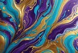 Purple, Turquoise, and Gold Luxury Texture ai generated