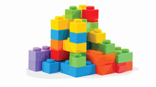 Plastic Blocks Vector Illustration Of Children Toy 