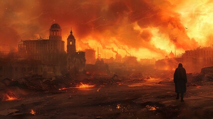 Wall Mural - a picture of a scorched world created by artificial intelligence