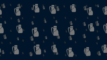 Poster - travel backpack symbols float horizontally from left to right. parallax fly effect. floating symbols