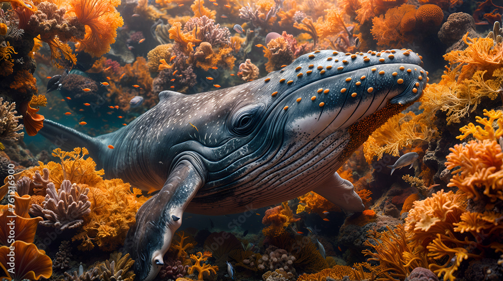 Whale Breathing Life into the Colors of the Ocean Stock Photo | Adobe Stock