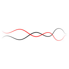 Wall Mural - Vector Intertwined red and black thread lines