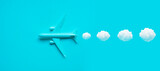 Fototapeta Mapy - Plane,airplane model mockup in pastel for design key visual or commercial ads.